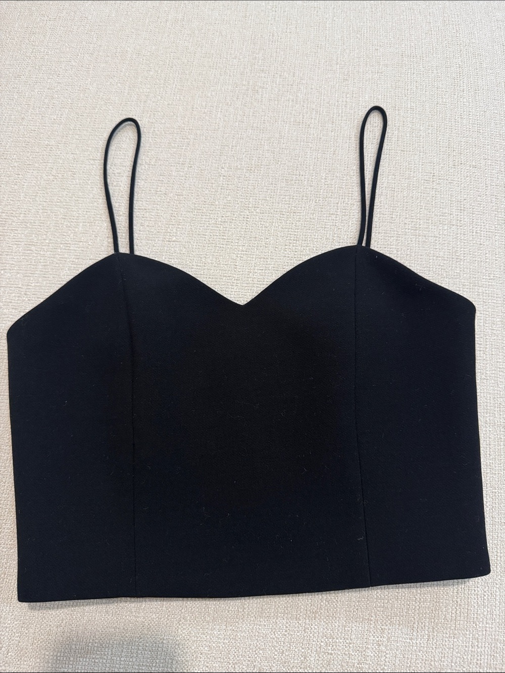 Alice + Olivia Black Spaghetti Strap Bustier Top